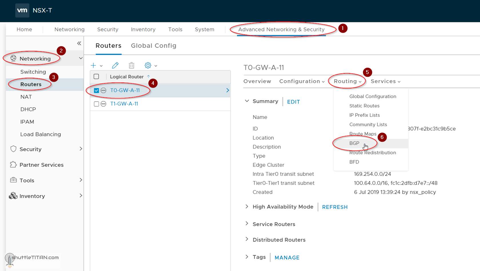NSX-T Installation Series: Step 18 – T0 (Tier-0) Gateway: Map BGP neighbor to specific Uplink Interface